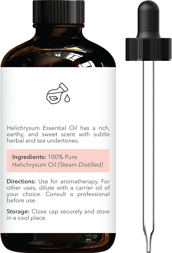 Brooklyn Botany Helichrysum Essential Oil - 100% Pure and Natural - Premium Grade Oil with Dropper - for Aromatherapy and Diffuser - 1 Fl Oz