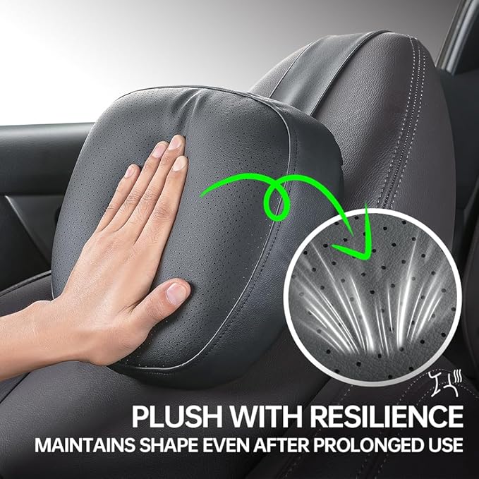 Car Neck Pillow Headrest, Relieves Fatigue, Protects Cervical Vertebra, Enhances Driving Experience, Memory Foam Core, Ultra-Soft & Comfortable, Height Adjustable, Breathable, Easy to Clean 1P