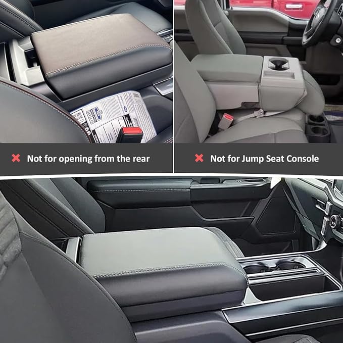 INTGET Center Console Cover for 2025 2026 Ford F150 Accessories Interior 2021 2022 2023 2024 Car Middle Arm Rest Armrest Lid Seat Cover Protector Elbow Cushion Pad (red Stitches, 2021-2026)
