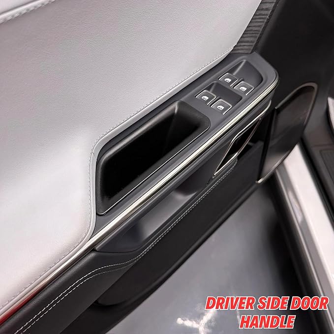 Passenger Grab Door Handle Storage Box for 2026 2025 Rivian R1s R1t Gen 2 Car Door Side Organizer Tray Pocket Insert Front & Rear Interior Accessories - Black ABS (Not Fit Rivian Gen 1), 4/Pack