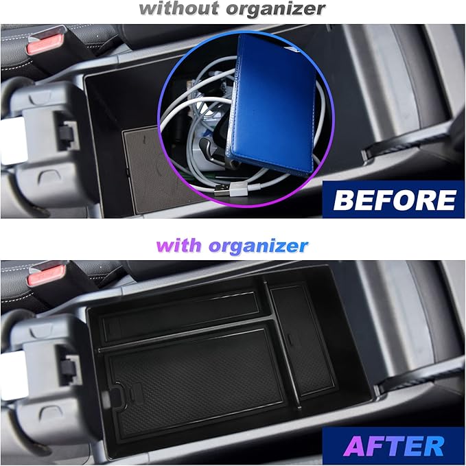 SXCY for 2023-2025 2026 2027 HRV HR-V Center Console Organizer Tray for 2023-2025 2026 2027 Honda HRV HR-V Accessories Armrest Console Tray 2025 2026 2027 HRV Console Organizer Armrest Tray