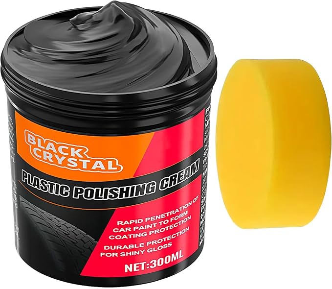 Car Plasti-c Restorer Black | Back to Black Bumpers Restorer | Car Trim Restorers with Sponge | Auto Revitalizing Coating Agent for Autos Seats, Upholstery, Bumpers & Sofas