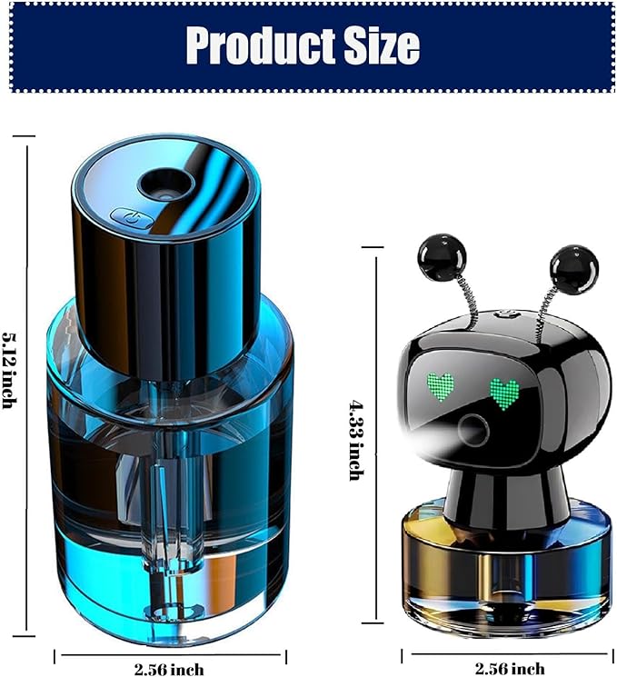 Intelligent Aromatherapy Machine,Car Air Freshener,Car Diffuser Refill,Fine Spray/Fillable/Four-Gear Adjustment/Vibration Sensing/On-Off/160ML Large Capacity Long-Lasting Fragrance(Ocean Fragrance)