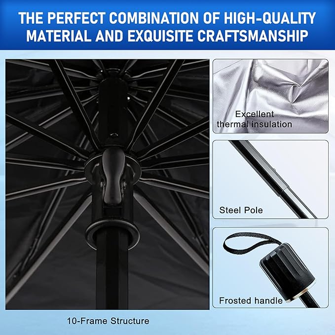 1 PC Windshield Sun Shade for Car, Foldable Reflective Sunshade for Car Front Window Protect Vehicle from UV Sun and Heat, Keeps Vehicle Cool Fit Most Vehicles (55 x 31 inches)