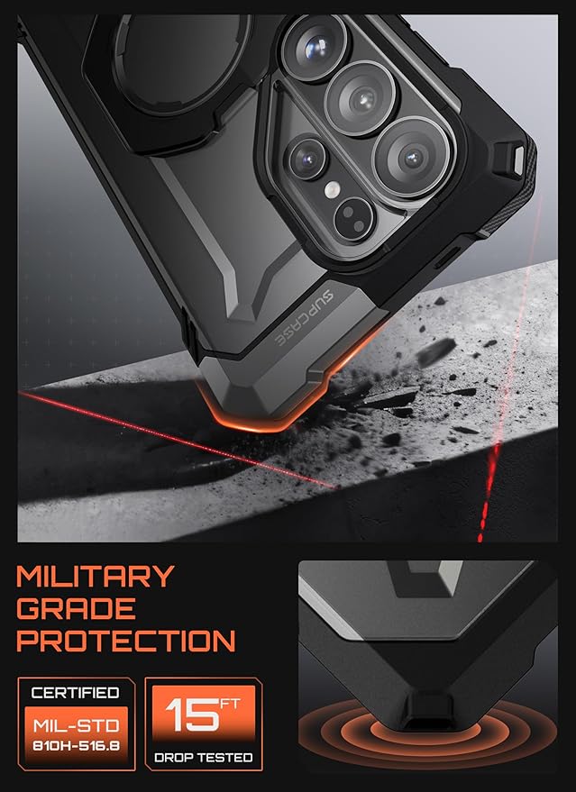 SUPCASE for Samsung Galaxy S26 Ultra Case with Kickstand (Unicorn Beetle Grip), [Wireless Charge Compatible] [Military-Grade Protection] Heavy-Duty Magnetic Phone Case for S26 Ultra 6.9 Inch, Dark