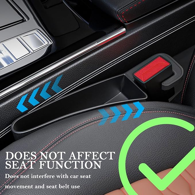 2PCS Short Car Seat Gap Filler Organizer,Mini-Size in Between Car Seat Catcher for Storing Cell Phones/Items,Versatile Cars Accessories Console Catcher Fit Small Gaps