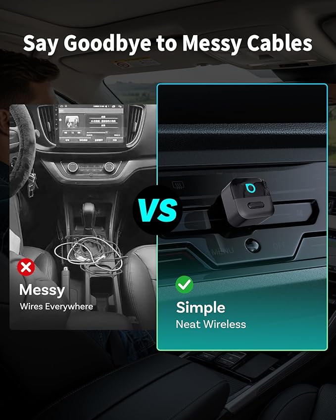 OTTOCAST Mini Pico (2026 Version) Wireless 2-in-1 CarPlay & Android Auto Adapter, Plug & Play Dongle for iPhone & Android, Auto Connect, One-Tap Disconnect,Wi-Fi 6 & Bluetooth 5.4 for Low-Latency