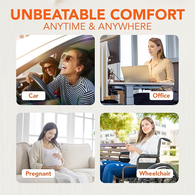 Car Seat Cushion, Comfort Memory Foam Car Cushions for Driving (Gray)