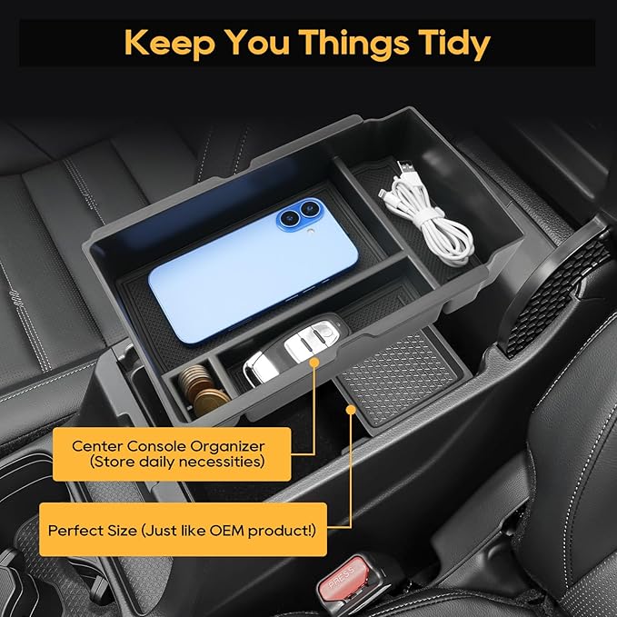 For 2026 CRV Center Console Organizer - 2PCS 2026 Honda CRV Accessories - Compatible with 2026 Honda CRV (EX/EX-L/Hybrid Sport/Hybrid Sport Touring) -Center Console Organizer Cup Holder Insert ABS+TPE