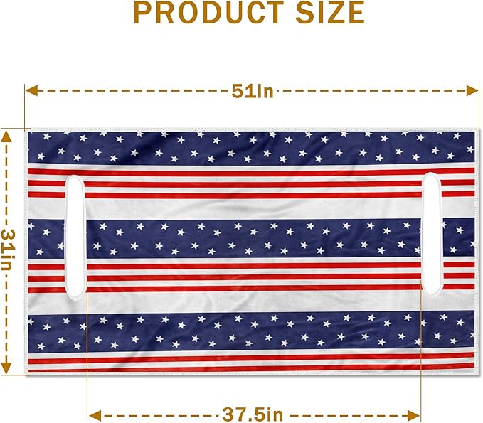 YOKYHOM American Flag Golf Cart Seat Covers for 2/4-Seater, Patriotic USA Seat Towel Blanket Keeps Seats Cool & Clean for Summer, Microfiber Fits EZGO, Club Car, Yamaha, 51"x31"