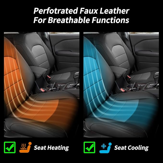 coverdream Leather Seat Covers Full Set for 2025 Subaru Forester Base,Limited,Premium,Sport,Touring,Fully Covered,Airbag Compatible,Waterproof Seat Cushion SUV Seat Protector(Black&Gray)