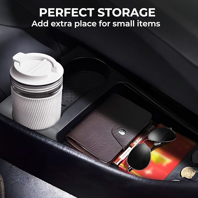 Center Console Organizer Lower Tray for Toyota Prius 30 2015 2014 2013 2012 (Not Fit Prius V), Durable ABS Plastic Under Center Console Storage Box Interior Accessories for 2012-2015 Prius