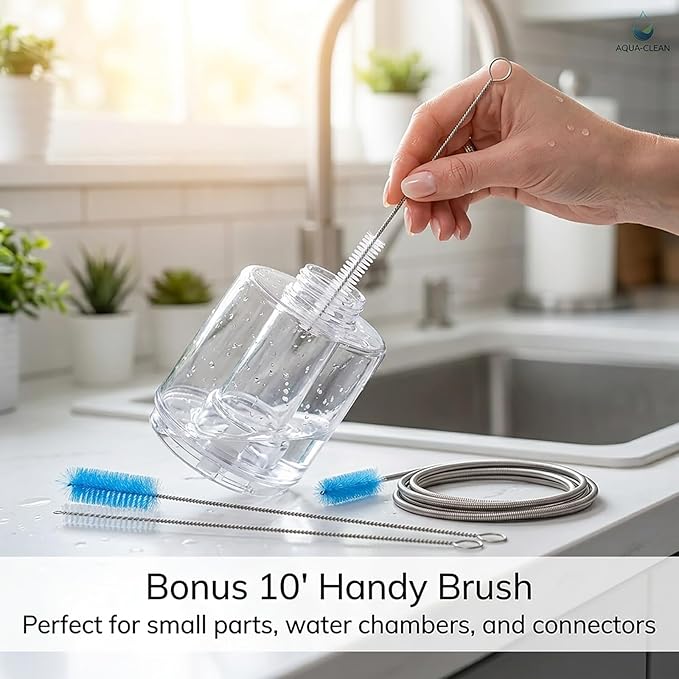67" Flexible Drain Brush Set, Double Ended Long Hose Pipe Cleaner with 2 Pcs 8.2" Straw Cleaning Brushes, Nylon Tube Cleaner Tool for Refrigerator Defrost, Aquarium Filter, Sink Drain