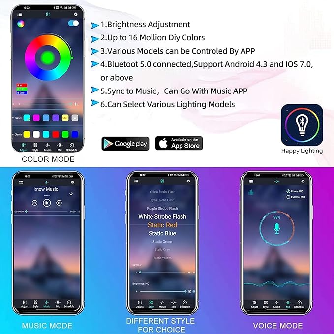 YUGUANG 4Pcs Underglow Kit for Car, APP Control Multicolor Car Underglow Light Kit Music Sync RGB Underbody Strips Light Waterproof for Cars Trucks SUVs