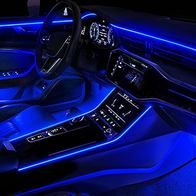 Jushope Fiber Optic for Interior Car Lights, 236 inches PMMA Light Guide Cable, Car Ambient Lighting Extension Fiber Optic with 6mm Skirt (Integrated Molding Style)