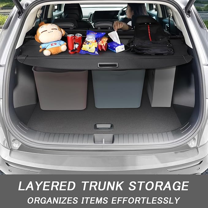 Cargo Cover for Crosstrek 2024 2025 2026 Accessories Retractable Trunk Cover Security Shielding Shade Cargo Luggage Cover Trunk Crosstrek Privacy Protection (Carbon Fiber Texture)