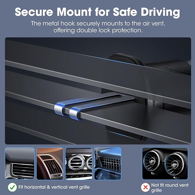 pitaka for Qi2 MagSafe Car Mount Charger, 15W Magnetic Car Phone Holder for iPhone 17/16/15/14/13 Series with NFC Feature, Air Vent [MagEZ Car Mount Pro 2 Qi2]
