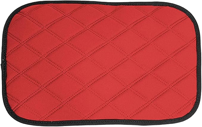 FH Group Neosupreme Red Diamond Pattern Center Console Pad – Water-Resistant Armrest Cover Protector for Cars, SUVs & Trucks