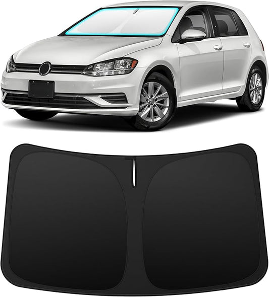INSAUTO Custom Fit Windshield Sun Shade Accessories for Volkswagen/VW Golf 2015-2021, Foldable Front Window Sunshade, UV & Heat Reflector, Keeps Interior Cool, Includes Storage Bag