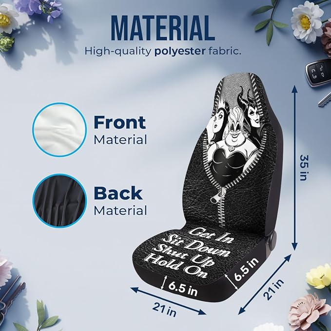 GENANY Bad Witches Car Seat Covers Set of 2, Breathable Front Seat Covers for Truck Sedan SUV, Movie Themed Car Accessories, Witchy Gift for Women Men