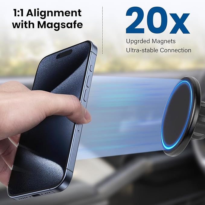 Car Phone Holder for Toyota Tacoma 2024 2025 With Center Console Organizer-for MagSafe Magnetic Cell Phone Mount for Tacoma Accessories 8 inch Touchscreen - Strong Magnets for iPhone (NOT FIT 14 inch)