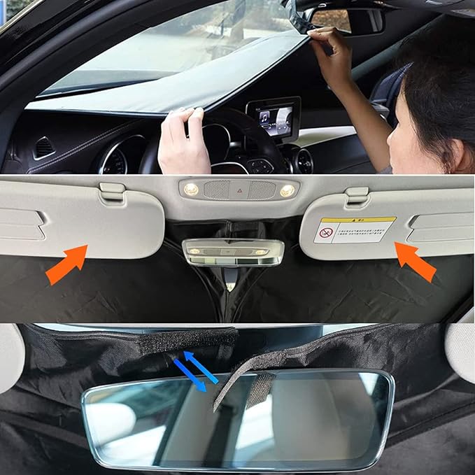 Custom Fit Windshield Sunshade for 4Runner 2010-2025 | 5th Gen SUV Sun Shield | Max UV Blocking & Heat Reduction | Foldable Sunshade for SR5, Trail, Limited Trims | Easy to Install