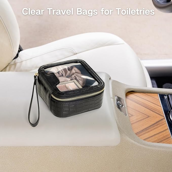 PACKISM Clear Makeup Bag - TSA Approved Toiletry Bag for Carry-on & Checked Luggage, Water Resistant Car Storage Organizer with Reinforced Seams