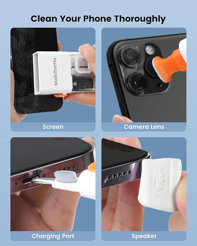 20-in-1 for AirPod Cleaner Kit Pro 4 3 2 1 - Multifunction Cleaning Tool for Headphones Earbuds Phone Laptop Keyboard Screen - Metal Tip, Soft Brush, Flocking Sponge, 15ml Spray, Cloth, Putty