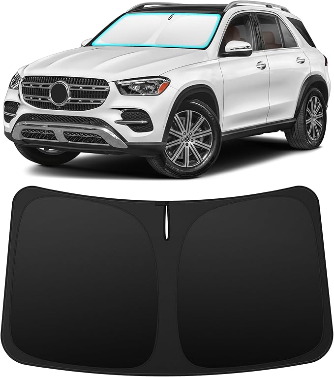 INSAUTO Custom Fit Windshield Sun Shade Accessories for Mercedes-Benz GLE/GLS 2020-2026, Foldable Front Window Sunshade, UV & Heat Reflector, Keeps Interior Cool, Includes Storage Bag