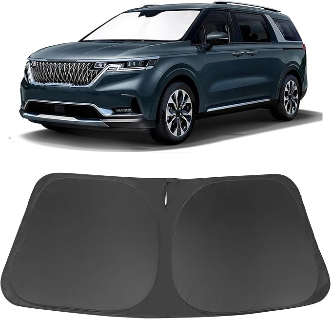 Windshield Sun Shade Custom Fit for 2022 2023 2024 2025 2026 Kia Carnival Accessories Foldable Sunshade Sun Blocker Protect Car from Sun Rays & Heat Damage Keep Car Cooler
