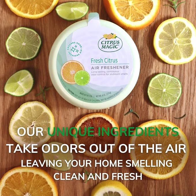 Citrus Magic Odor Absorbing Solid Air Freshener, Fresh Citrus, 8-Ounce, Pack of 1