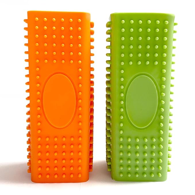2pcs Pet Hair Remover, Dog Cat Block Roller Cleaner, Car Carpet Cleaner Brush for Small Animals, Pet Hair Removal Tool for Interior, Furniture, Sofa, Car Seat (Orange+Green)