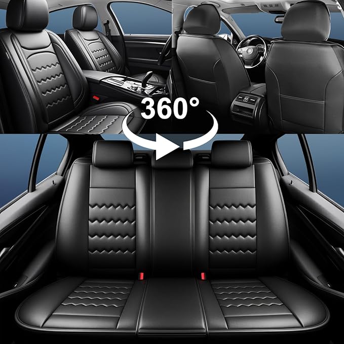 CX-30 Car Seat Covers Custom Fit for Mazda CX-30 2020-2026, Full Coverage Premium Leather Waterproof Breathable Seat Covers, Automotive Seat Protectors, Airbag Compatible(Full Set Seats, Black)