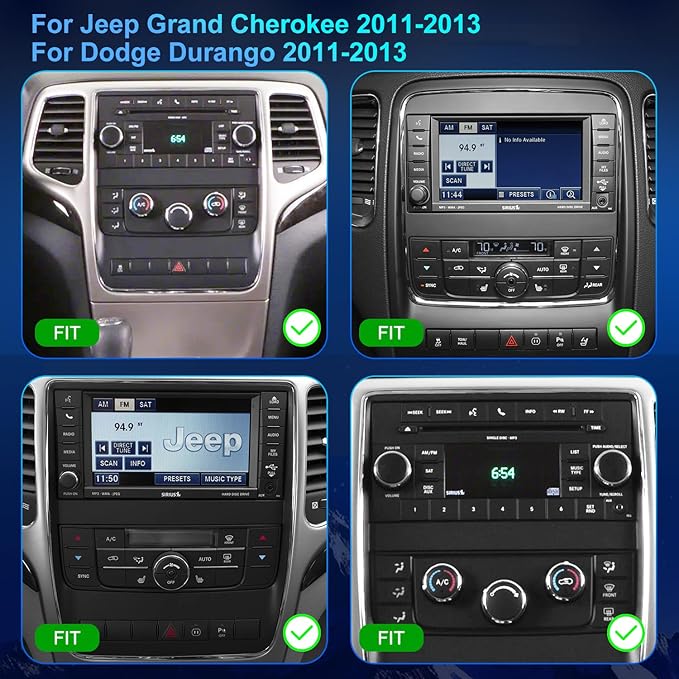 5GWiFi Upgrade Car Radio for Jeep Grand Cherokee 2011-2013, Dodge Durango 2011-2013, 7inch Touch Screen Stereo Headunit Wireless Carplay Android Auto GPS Navigation FM Camera Bluetooth RDS Mirror Link