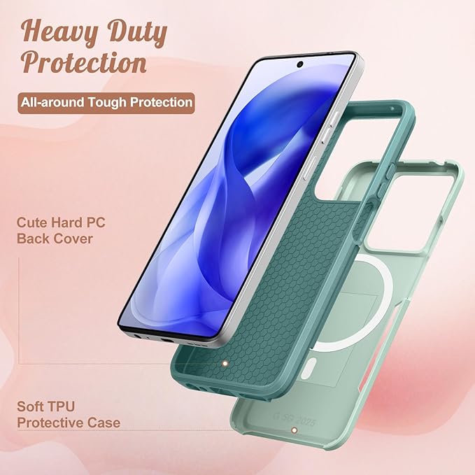 for Moto G 2025 Case Women - Compatible with MagSafe Cute Girls Magnetic Protective Phone Cover Cool Kawaii Girly Cat Heavy Duty Shockproof Design for Motorola Moto G 5G 2025 Cases