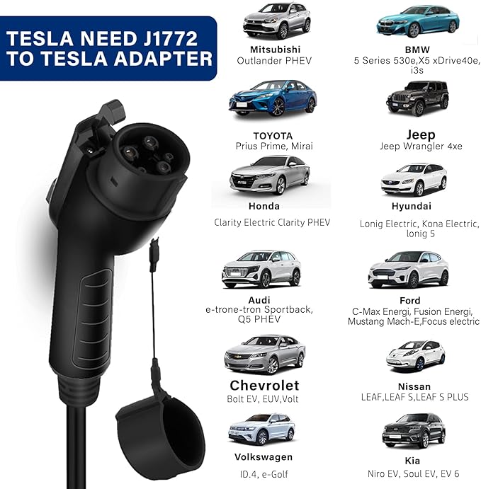 Portable EV Charger Level 1, 15Amp 110V, Electric Vehicle Charger with 21Ft Extension Cord,NEMA 5-15P for Plug-in Home EV Charging Station,Compatible with SAE J1772 EVs(Tesla Need Adapter)