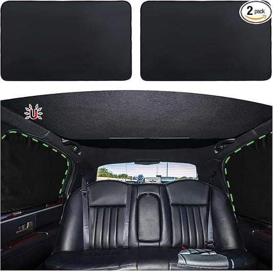 ZATOOTO Car Window Curtains - 2 Pcs Black Silk Side Rear Protection Covers - Magnetic Privacy Sun Shade Keeps Cooler for Baby Kids Sleeping