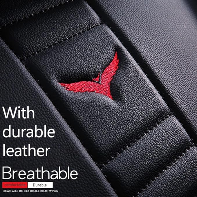 for Toyota CHR Seat Covers 2018-2026, Full Coverage Customized Car Seat Covers, Premium Leather Waterproof Stain-Resistant Easy to Install (Standard 2 Seats, Black&Red)