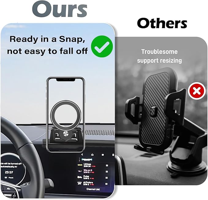Car Phone Holder for Kia Seltos 2024 2025 Accessories Apply to 8/10.25 Inch Touch Screen Fixed Clip Magnetic Cell Phone Mount Hands-Free 360 Degree Rotation