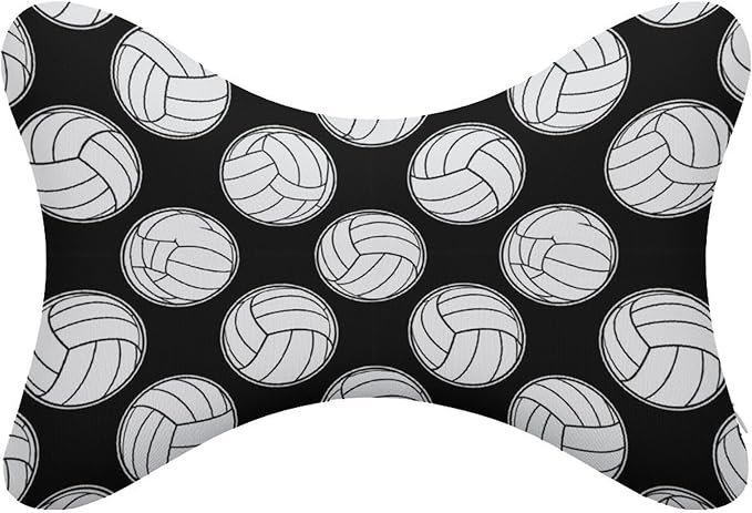 Car Headrest Pillow Compatible with Black And White Volleyball Ball, Cartoon Neck Pillow for Car, 2 Pcs Comfortable Soft Car Seat Pillow for Driving,Head Rest Cushion, Cute Neck Pillow for Travel