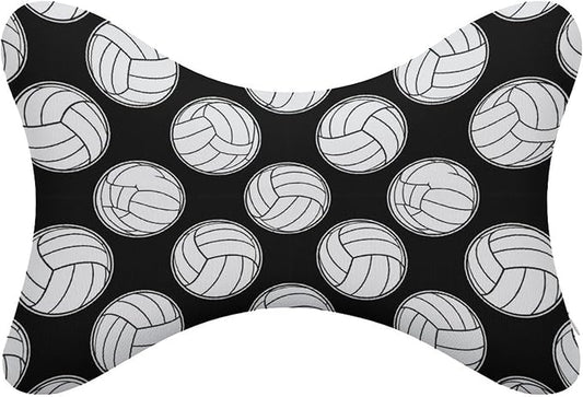 Car Headrest Pillow Compatible with Black And White Volleyball Ball, Cartoon Neck Pillow for Car, 2 Pcs Comfortable Soft Car Seat Pillow for Driving,Head Rest Cushion, Cute Neck Pillow for Travel