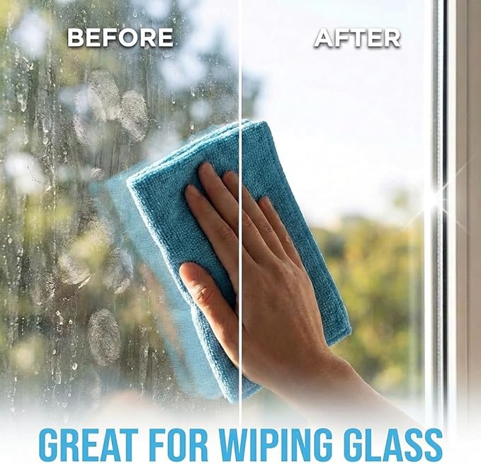 MIRACLEAN Microfiber Cleaning Cloth 12 Pack - 12 x 12 inches - Rags for Cleaning House Streak-Free Wipes for Screens, Dusting & Appliances - Premium Micro Fiber Cloth for Cleaning
