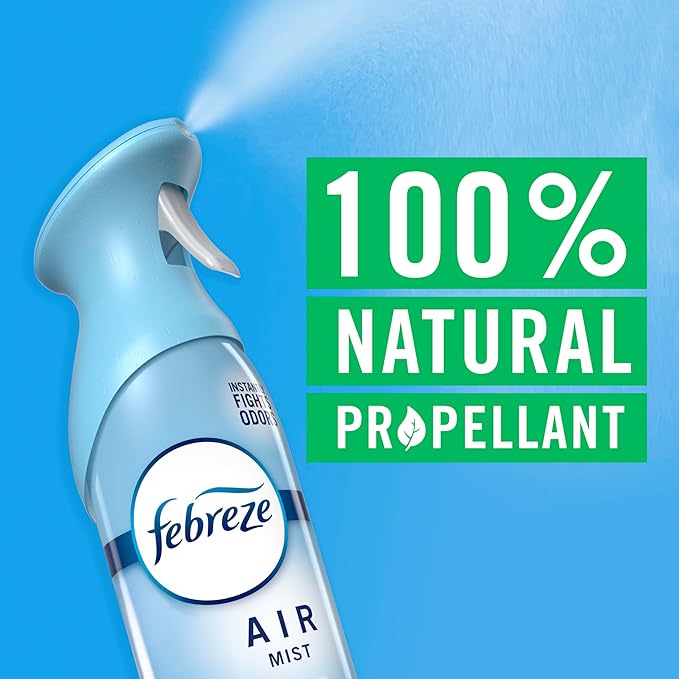 Febreze Air Mist, Air Freshener Spray, Odor Fighting Room Spray, Deodorizer for Home Bathroom Kitchen Office Apartment Dorm Room Classroom, Linen & Sky Scent, 8.1oz (Pack of 2)