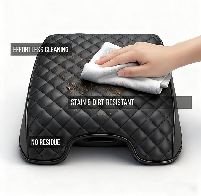 Center Console Cover Compatible with 2015-2020 Ford F150 / 2017-2022 F250 F350 F450 and 2018-2024 Expedition Accessories, Customized PU Leather Armrest Cover Protector (Bucket Seat Only)