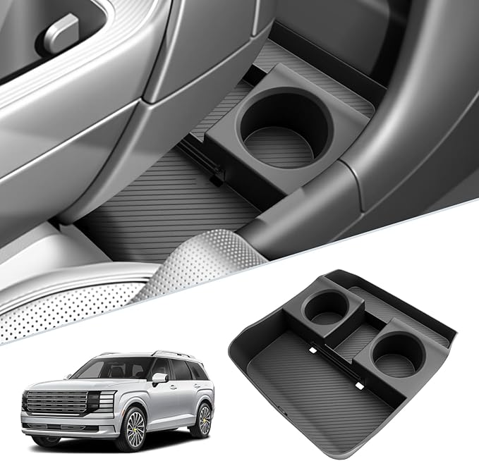 SKTU for 2026 Hyundai Palisade Center Console Organizer for 2026+ Hyundai Palisade Lower Console Tray Hyundai Palisade 2026 Accessories Under Console Tray with Cup Holder