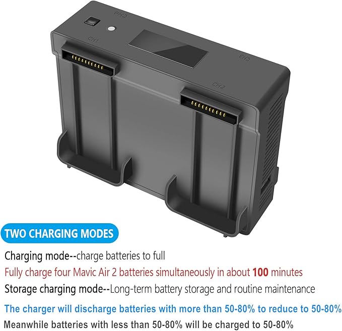 Hanatora Air 2S,Mavic Air 2 Wall & Car Charger Compatible with DJI Air 2S,Mavic Air Battery, 5 in 1 Rapid Multi Parallel Charging Hub Drone Accessories