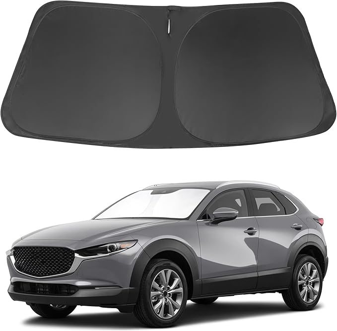 Windshield Sun Shade Compatible with Mazda CX-30 2019-2024 2025 2026 CX30 Accessories Foldable Sun Visor Protector Sunshade Blocks Rays & Heat
