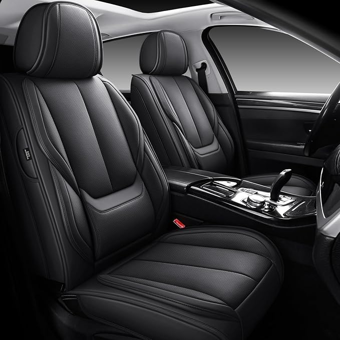 Seat Covers, Car Seat Covers Front Seats, Car Seat Cover, Car Seat Protector Waterproof, Car Seat Cushion Nappa Leather, Black Seat Covers Carseat Cover Universal Fit for Most Cars