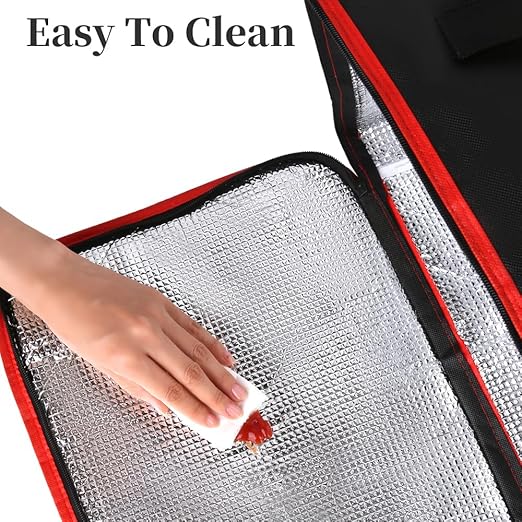 Bodaon Insulated Casserole Carrier for Hot or Cold Food, Fits 9"x13" and 11"x15" Baking Dish with Lid, Insulated Carriers for Transport, Travel Food Warmer Container Bags (Single Decker, Black-Red)