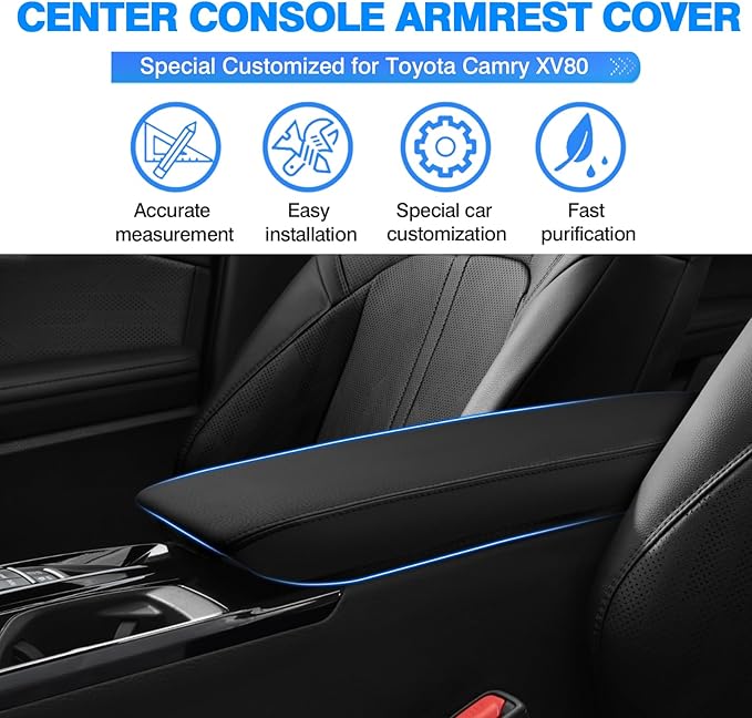 Autorder Center Console Cover for 2025-2026 Toyota Camry Accessories Armrest Cover Anti-Scratch Middle Console Pad Leather Armrest Protector
